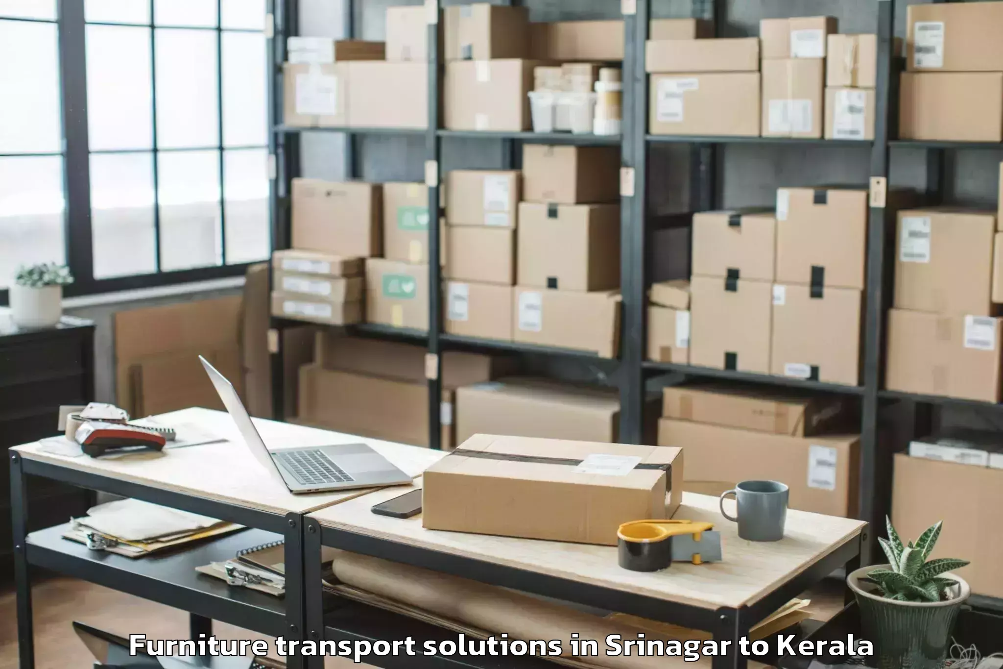 Professional Srinagar to Venjarammoodu Furniture Transport Solutions